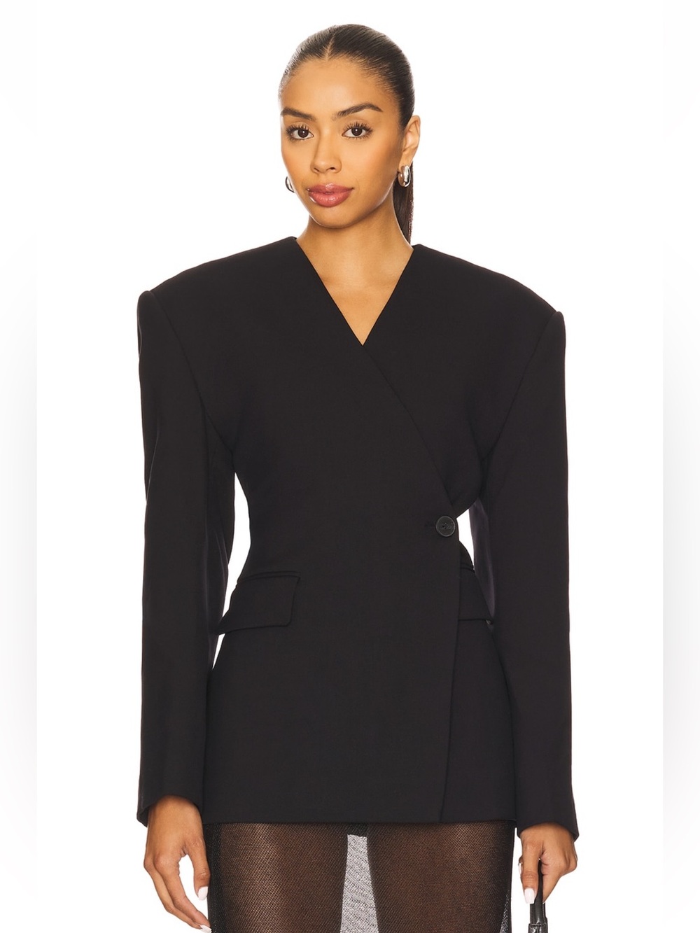 Eaves Naama Classic Suiting Blazer in Black